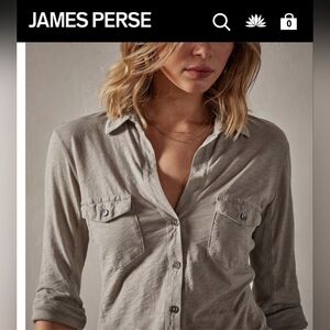 Sheer Silt color Slub Side Panel Shirt button up